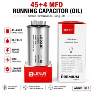 Oil Filled Motor Run Capacitor 45+4 MFD – AC & Electrical