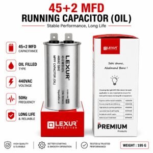 Oil Filled Motor Run Capacitor 45+2 MFD – AC & Electrical