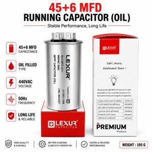 Oil Filled Motor Run Capacitor 45+6 MFD – AC & Electrical
