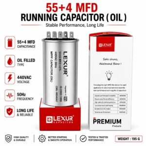 Oil Filled Motor Run Capacitor 55+4 MFD – AC & Electrical