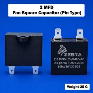 Square Fan Capacitor, 2 MFD