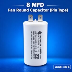 Round Fan Capacitor, 8 MFD
