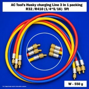 AC Tool's Husky charging Line 3 in 1 packing R32/R410 (1/4*5/16) 5ft – AC Service & HVAC Maintenance Tool